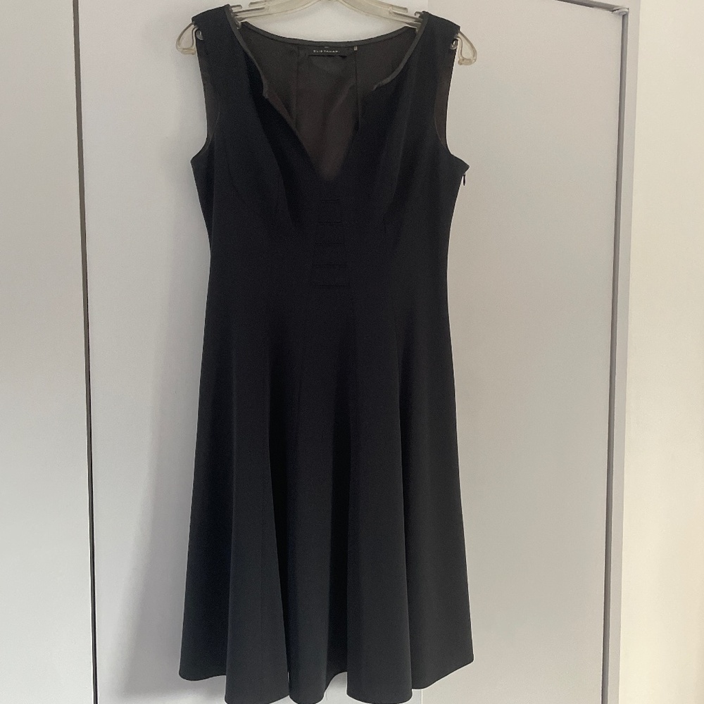 Ellie Tahari black flared dress
